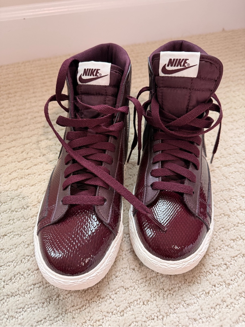 Nike Blazer NWOT Burgundy High Top Sneakers Size 8 - old school one of a kind!